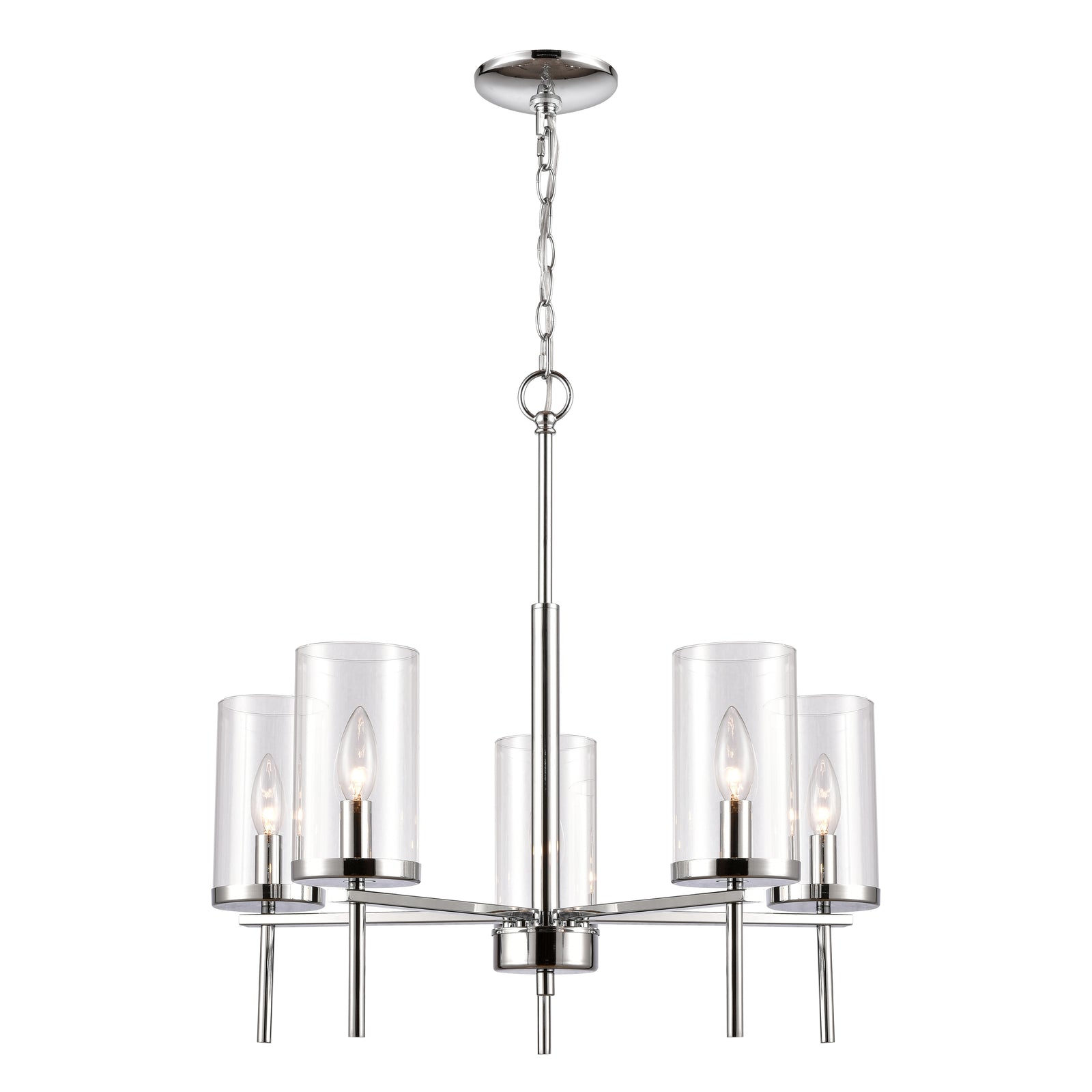 Oakland 25'' Wide 5-Light Chandelier - Chrome