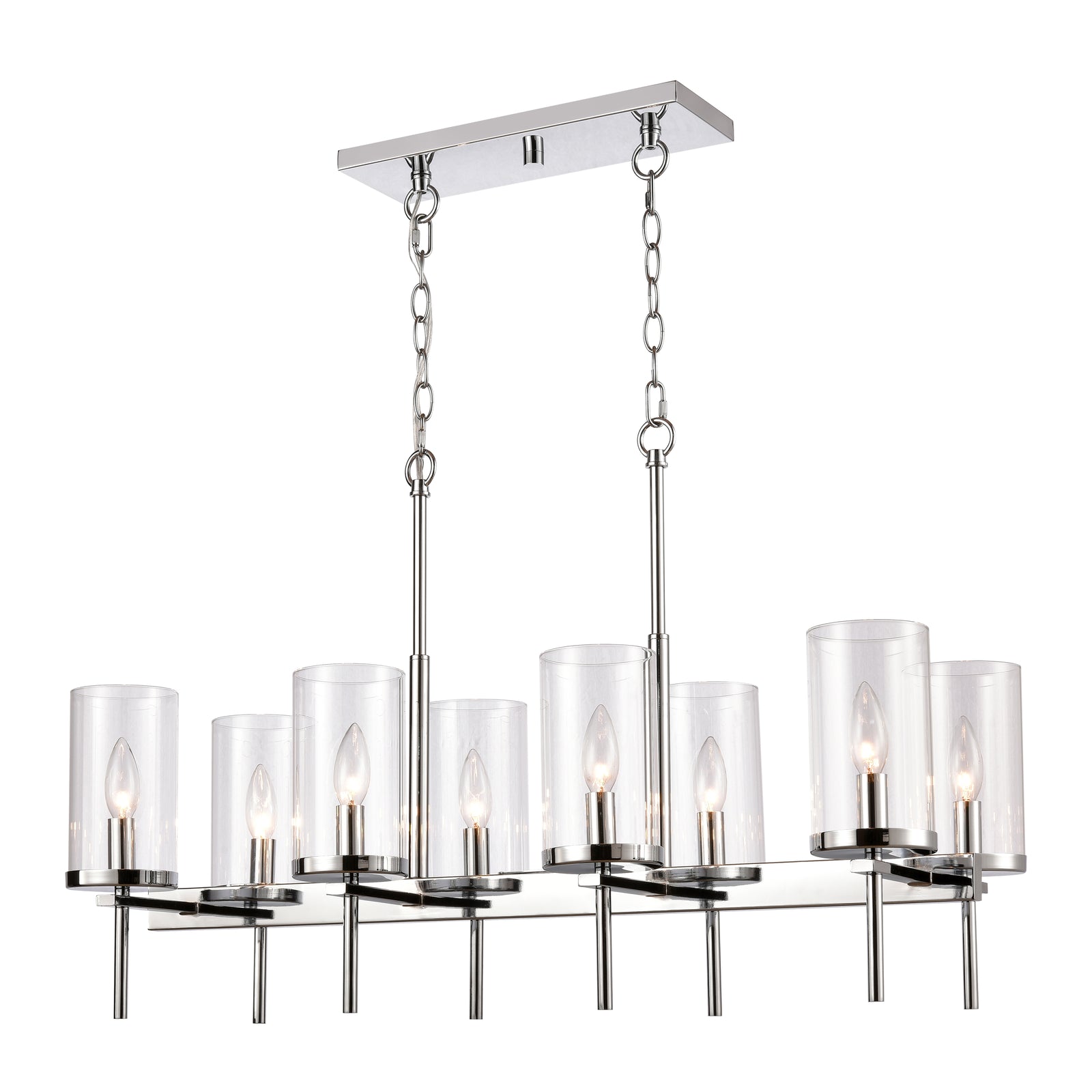 Oakland 32.5'' Wide 8-Light Linear Chandelier - Chrome