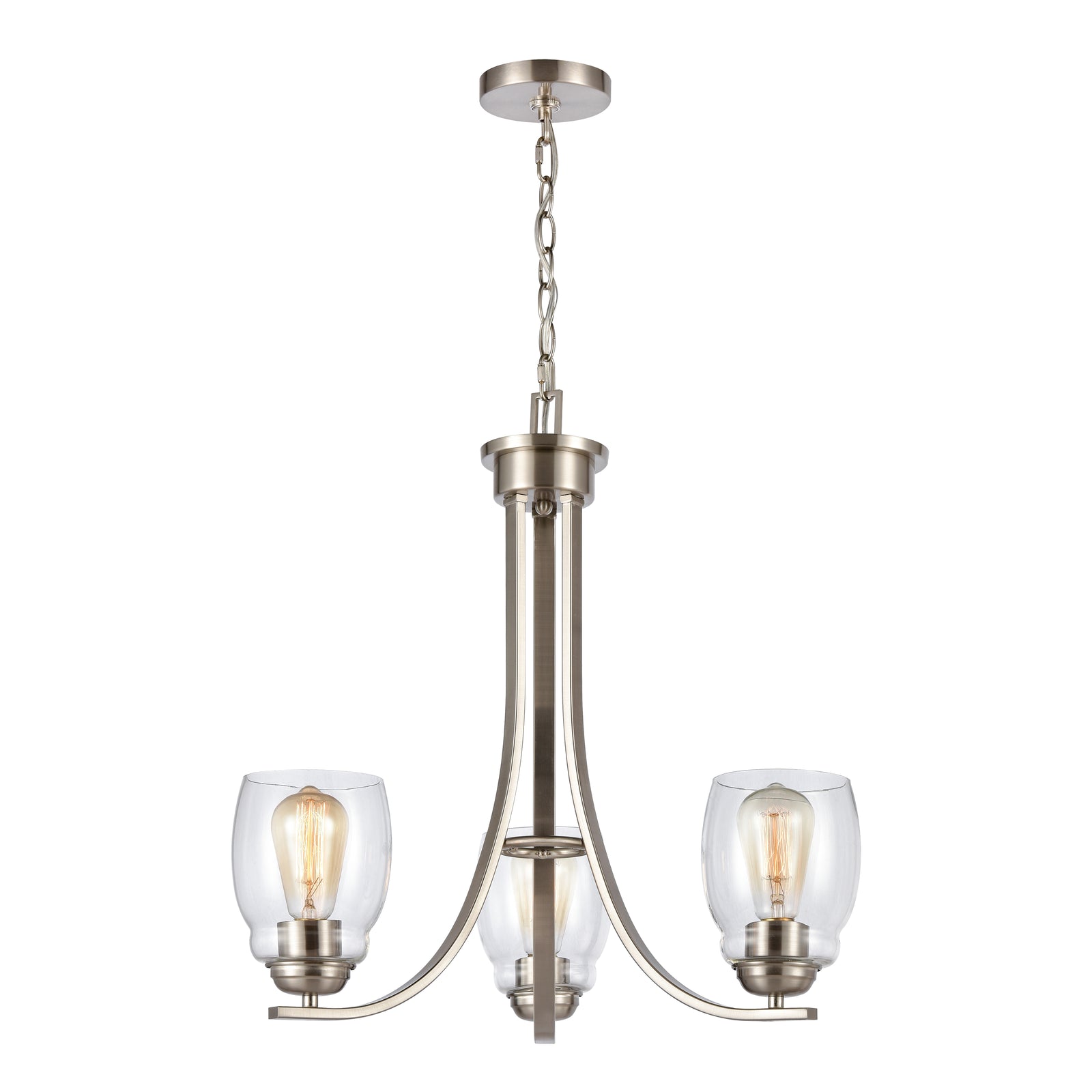 Calistoga 23'' Wide 3-Light Chandelier - Brushed Nickel