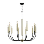Transatlantique 34'' Wide 10-Light Chandelier - Black