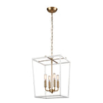 Kingdom 14'' Wide 4-Light Pendant - Aged Brass with White