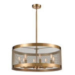 Line in the Sand 24'' Wide 8-Light Chandelier - Satin Brass