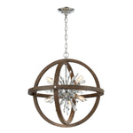 Morning Star 30'' Wide 10-Light Chandelier - Aged Fir with Chrome