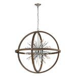 Morning Star 19.5'' Wide 6-Light Chandelier - Aged Fir with Chrome