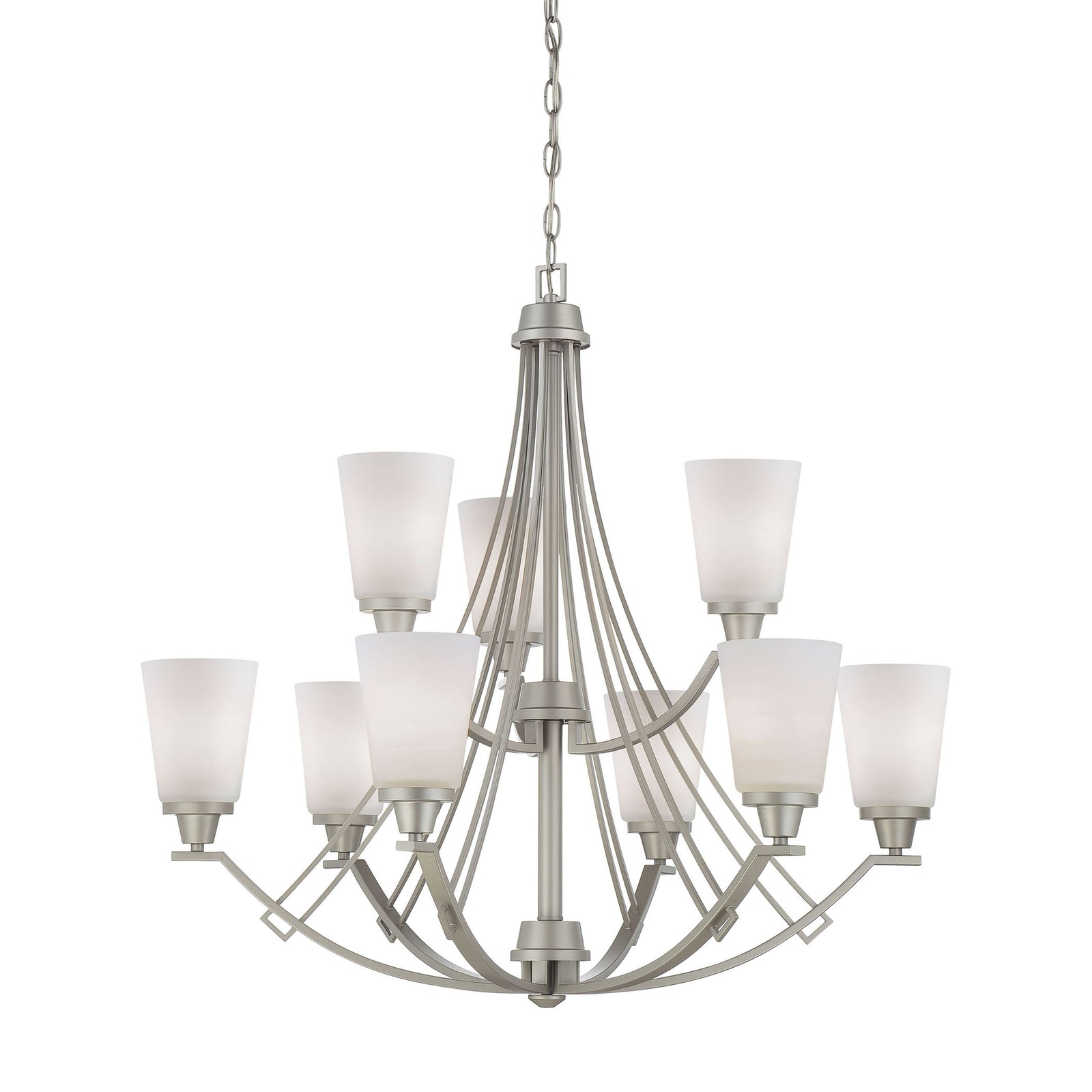 Wright 33'' Wide 9-Light Chandelier - Matte Nickel