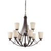 Wright 33'' Wide 9-Light Chandelier - Espresso