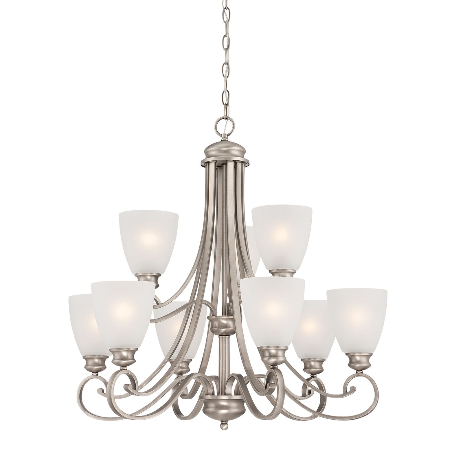 Haven 28.5'' Wide 9-Light Chandelier - Satin Pewter