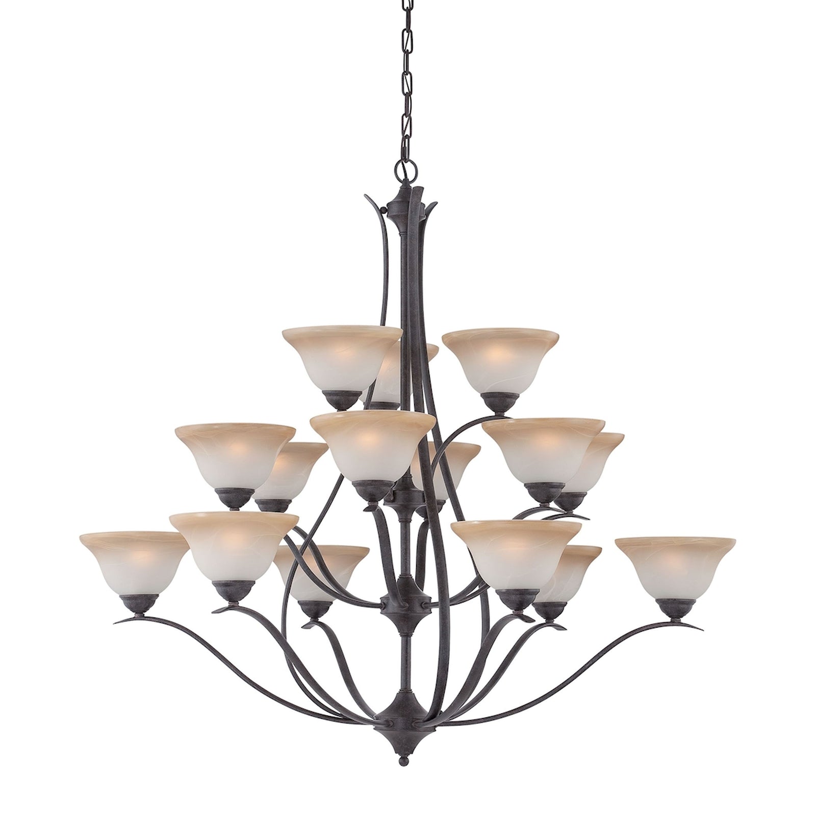Prestige 48'' Wide 15-Light Chandelier - Sable Bronze