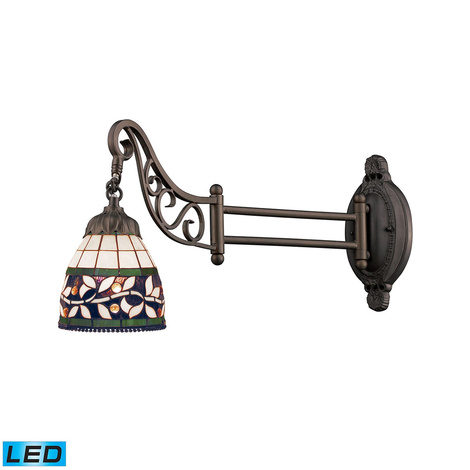 Vinnia 12'' High 1-Light Swingarm Sconce - Bronze - Includes LED Bulb