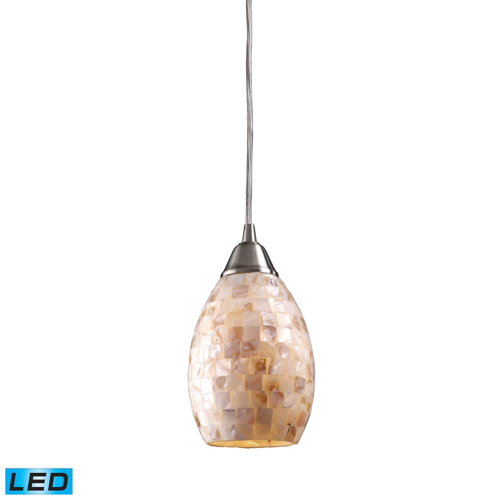 Capri 5'' Wide 1-Light Pendant - Satin Nickel - Includes LED Bulb