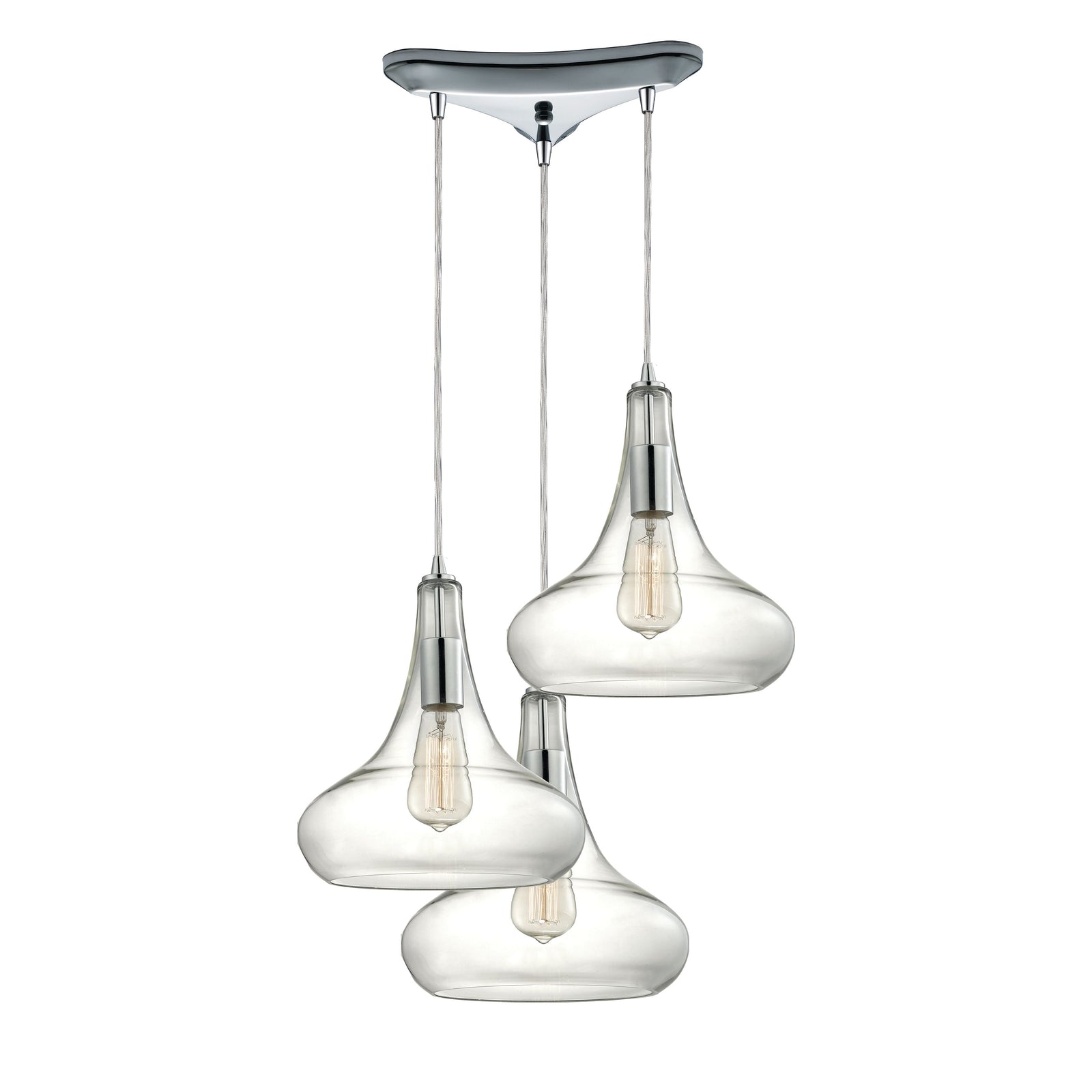 Orbital 10'' Wide 3-Light Pendant - Polished Chrome