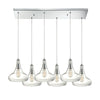 Orbital 30'' Wide 6-Light Rectangular Pendant - Polished Chrome