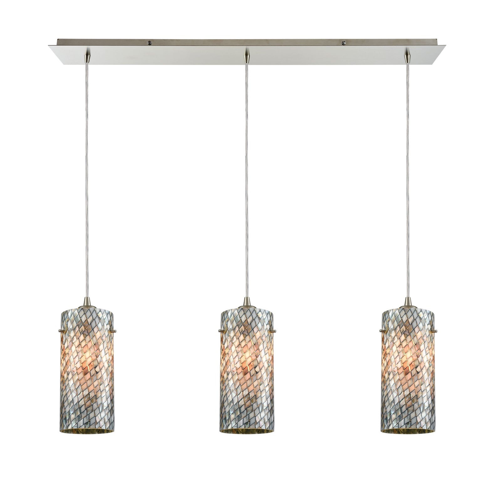 Capri 36'' Wide 3-Light Linear Pendant - Satin Nickel