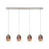 Illusions 46'' Wide 4-Light Pendant - Satin Nickel with Multicolor Fireworks Glass