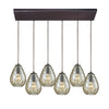 Lagoon 30'' Wide 6-Light Rectangular Pendant - Oil Rubbed Bronze with Champagne