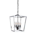 Cage 12'' Wide 4-Light Pendant - Polished Nickel