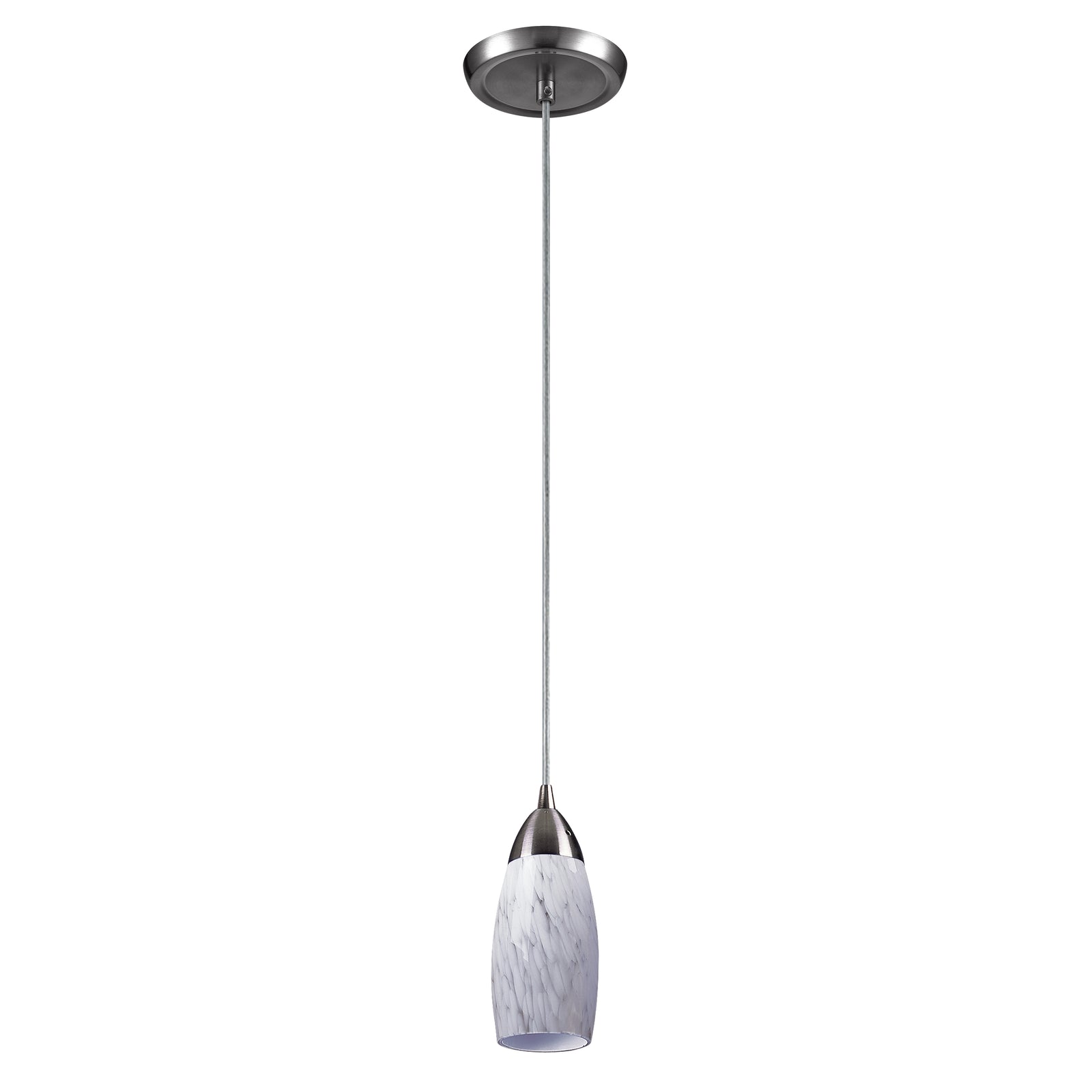 Milan 3'' Wide 1-Light Pendant - Satin Nickel with Snow White Glass