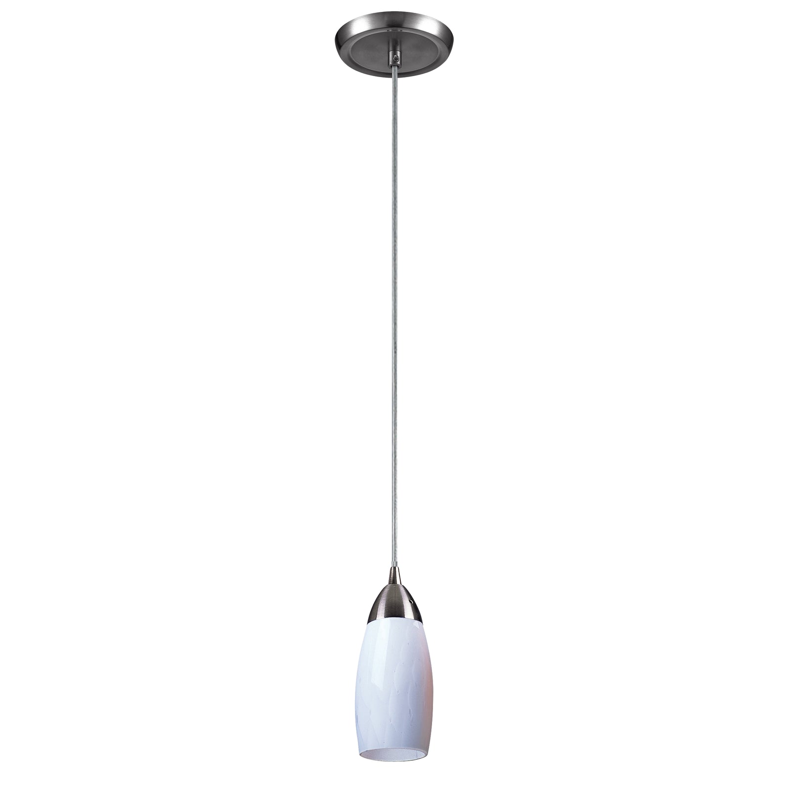 Milan 3'' Wide 1-Light Pendant - Satin Nickel with Simple White Glass