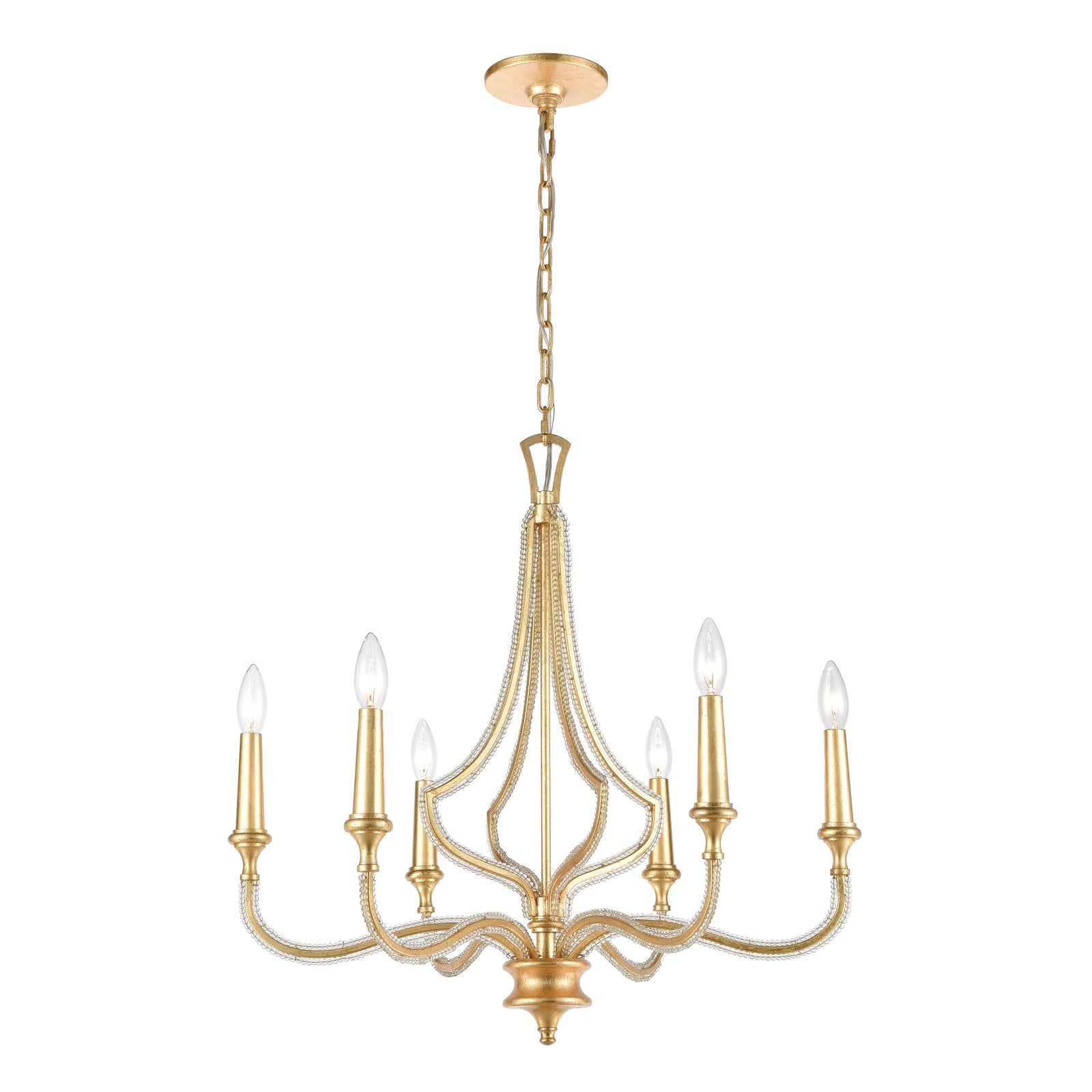 La Rochelle 26'' Wide 6-Light Chandelier - Parisian Gold Leaf