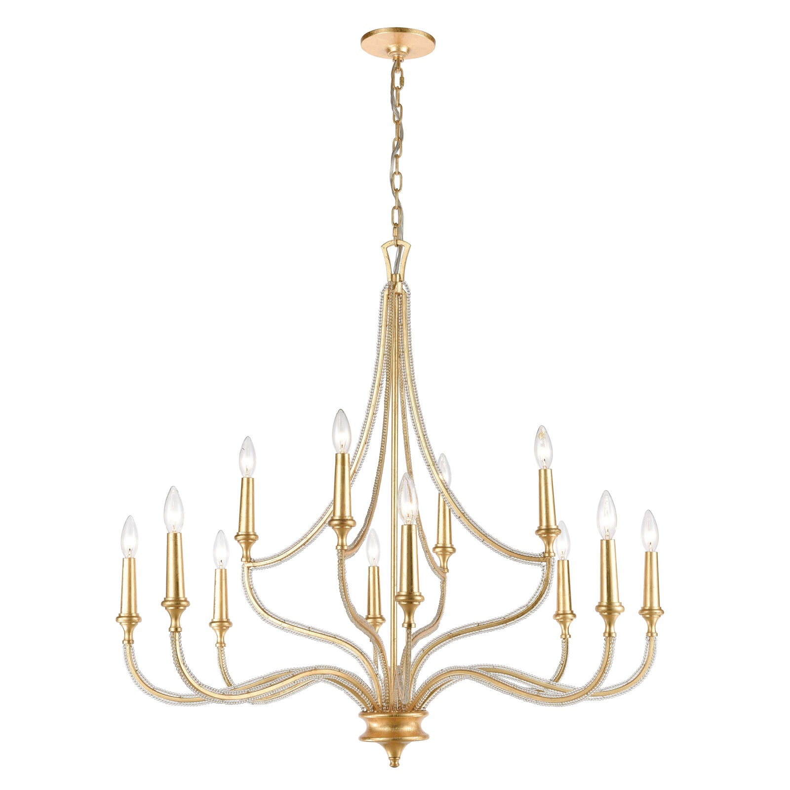La Rochelle 38'' Wide 12-Light Chandelier - Parisian Gold Leaf