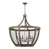 Renaissance Invention 30'' Wide 6-Light Chandelier - Weathered Zinc