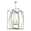 Mixed Geometries 32'' Wide 8-Light Chandelier - Silver Leaf