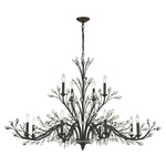Crystal Branches 52'' Wide 12-Light Chandelier - Burnt Bronze