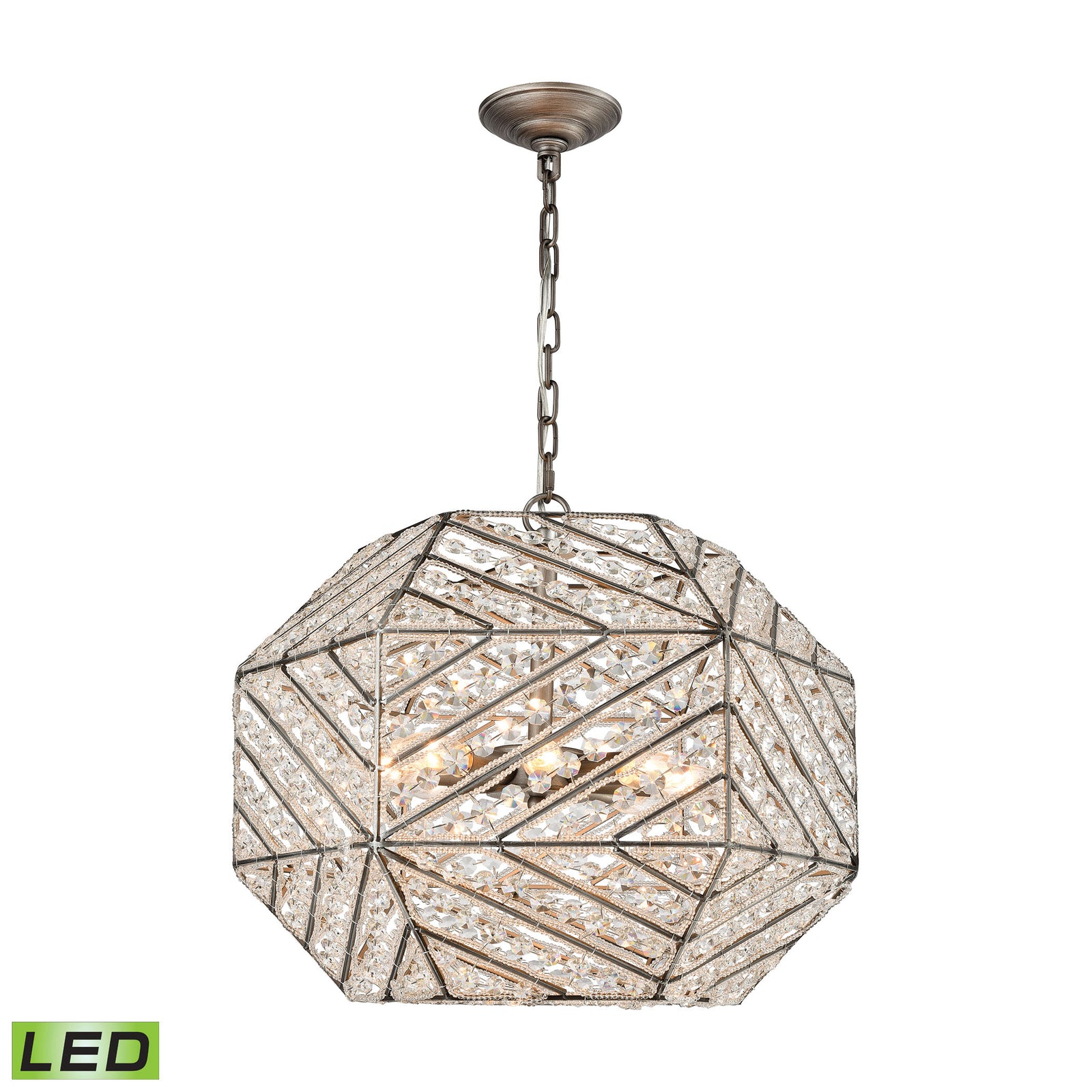 Constructs 20'' Wide 8-Light Chandelier - Weathered Zinc - Includes LED Bulb