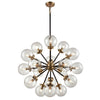 Boudreaux 32'' Wide 18-Light Chandelier - Matte Black with Antique Gold