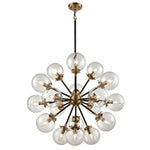 Boudreaux 32'' Wide 18-Light Chandelier - Matte Black with Antique Gold