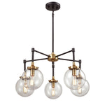 Boudreaux 23'' Wide 5-Light Chandelier - Matte Black with Antique Gold