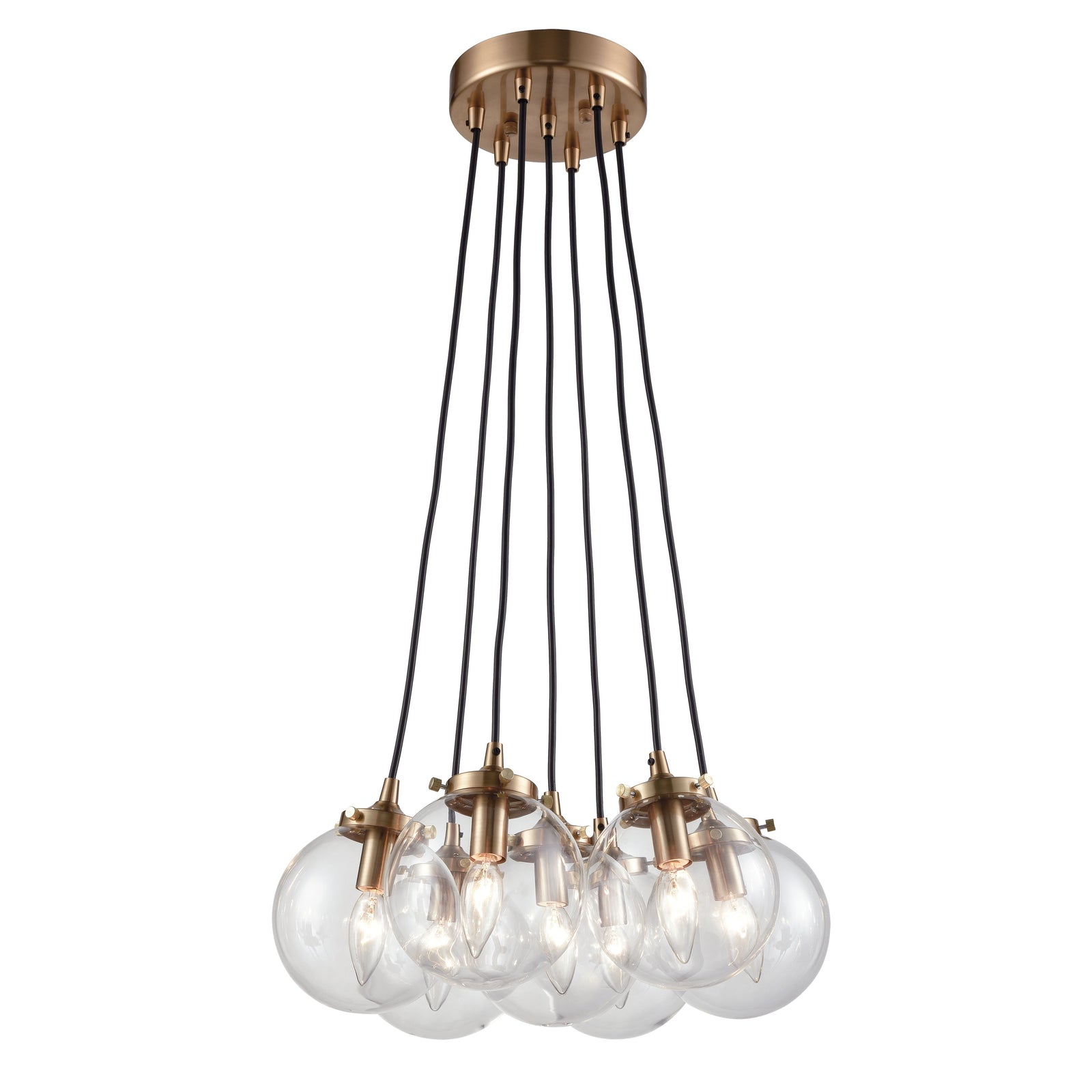 Boudreaux 18'' Wide 7-Light Chandelier - Matte Black with Antique Gold