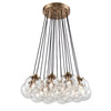 Boudreaux 29'' Wide 17-Light Chandelier - Matte Black with Antique Gold