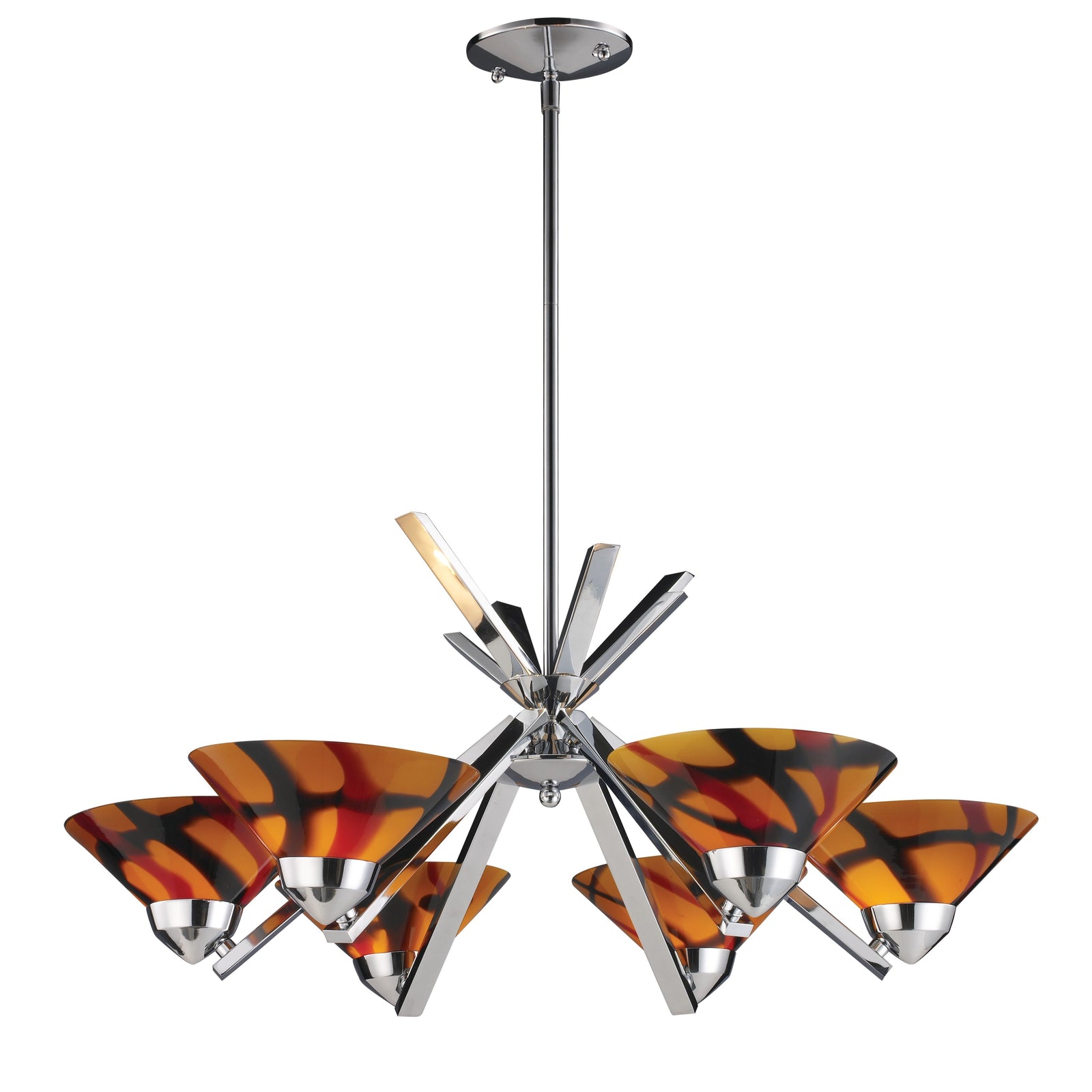 Refraction 26'' Wide 6-Light Chandelier - Polished Chrome