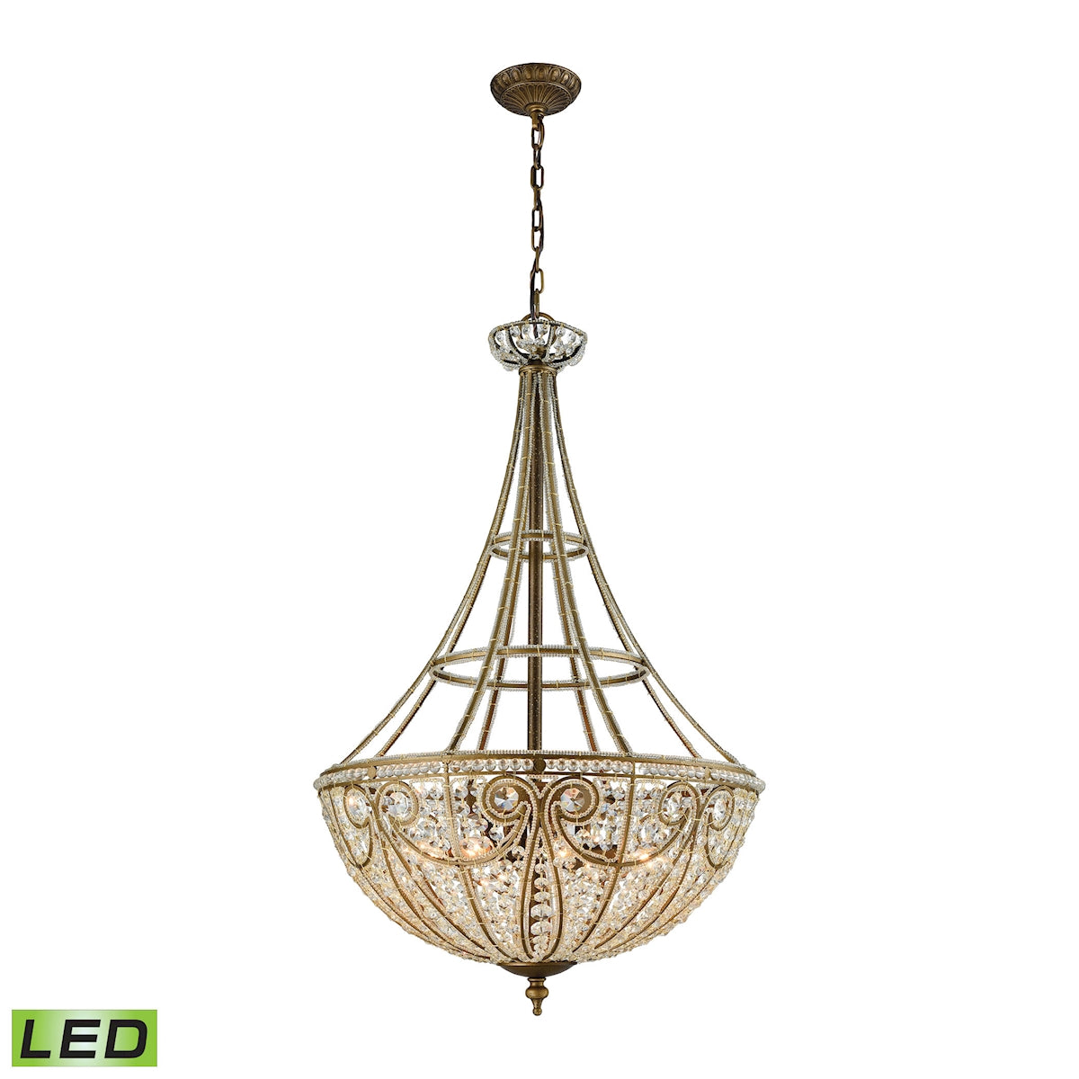 Elizabethan 22'' Wide 8-Light Chandelier - Dark Bronze - Includes LED Bulb