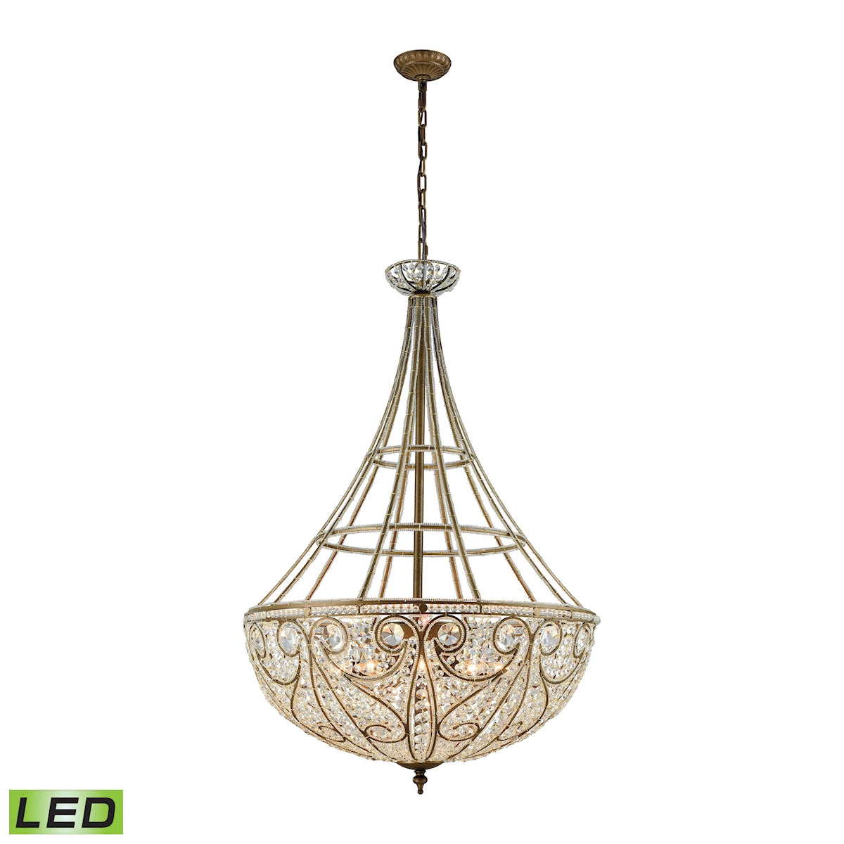 Elizabethan 28'' Wide 10-Light Chandelier - Dark Bronze - Includes LED Bulb