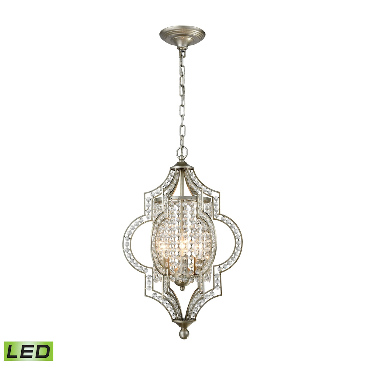 Gabrielle 14'' Wide 3-Light Chandelier - Aged Silver - Includes LED Bulb