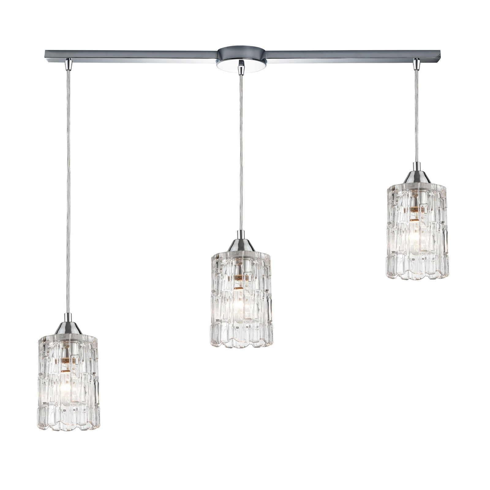 Ezra 36'' Wide 3-Light Slim Linear Pendant - Polished Chrome
