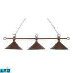 Designer Classics 58'' Wide 3-Light Linear Chandelier - Antique Copper - Includes LED Bulb