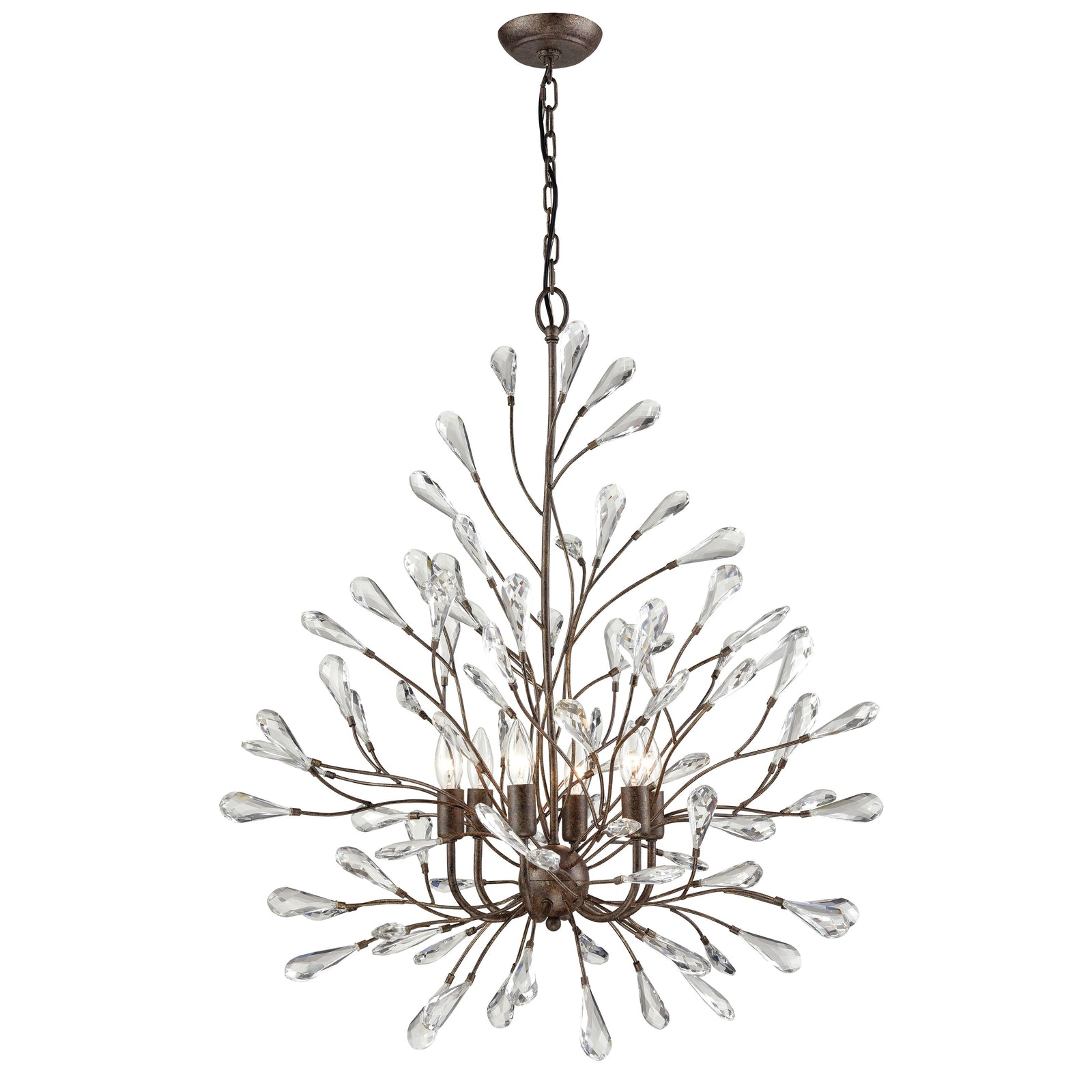 Crislett 31'' Wide 6-Light Chandelier - Sunglow Bronze