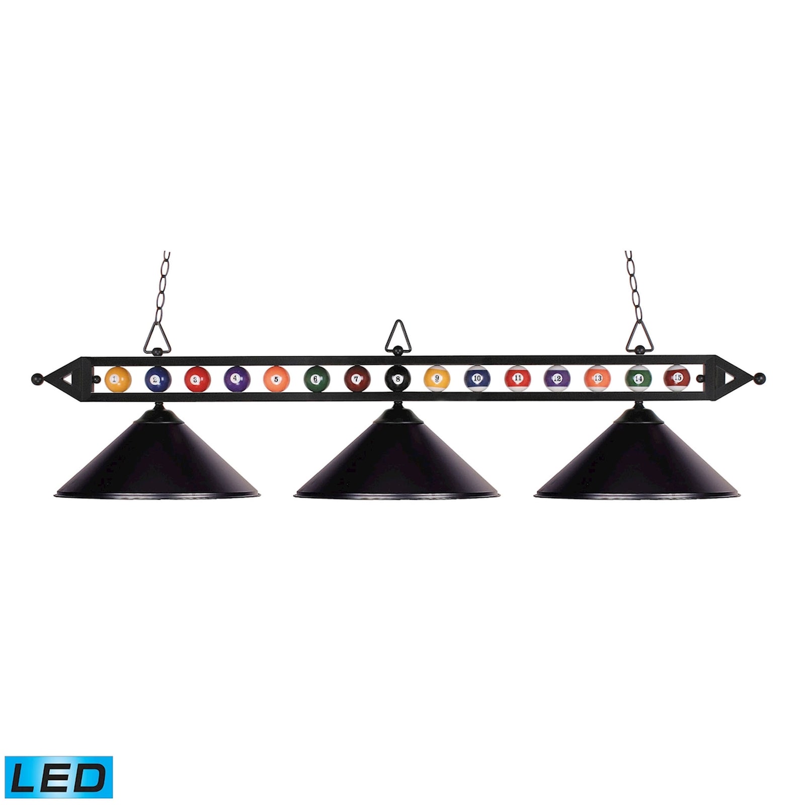 Designer Classics 58'' Wide 3-Light Linear Chandelier - Matte Black - Includes LED Bulb
