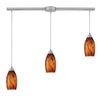 Galaxy 10'' Wide 3-Light Slim Linear Pendant - Satin Nickel