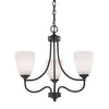 Arlington 22'' Wide 3-Light Chandelier - Oil Rubbed Bronze with White Glass