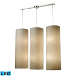Fabric Cylinders 43'' Wide 12-Light Pendant - Satin Nickel - Includes LED Bulbs