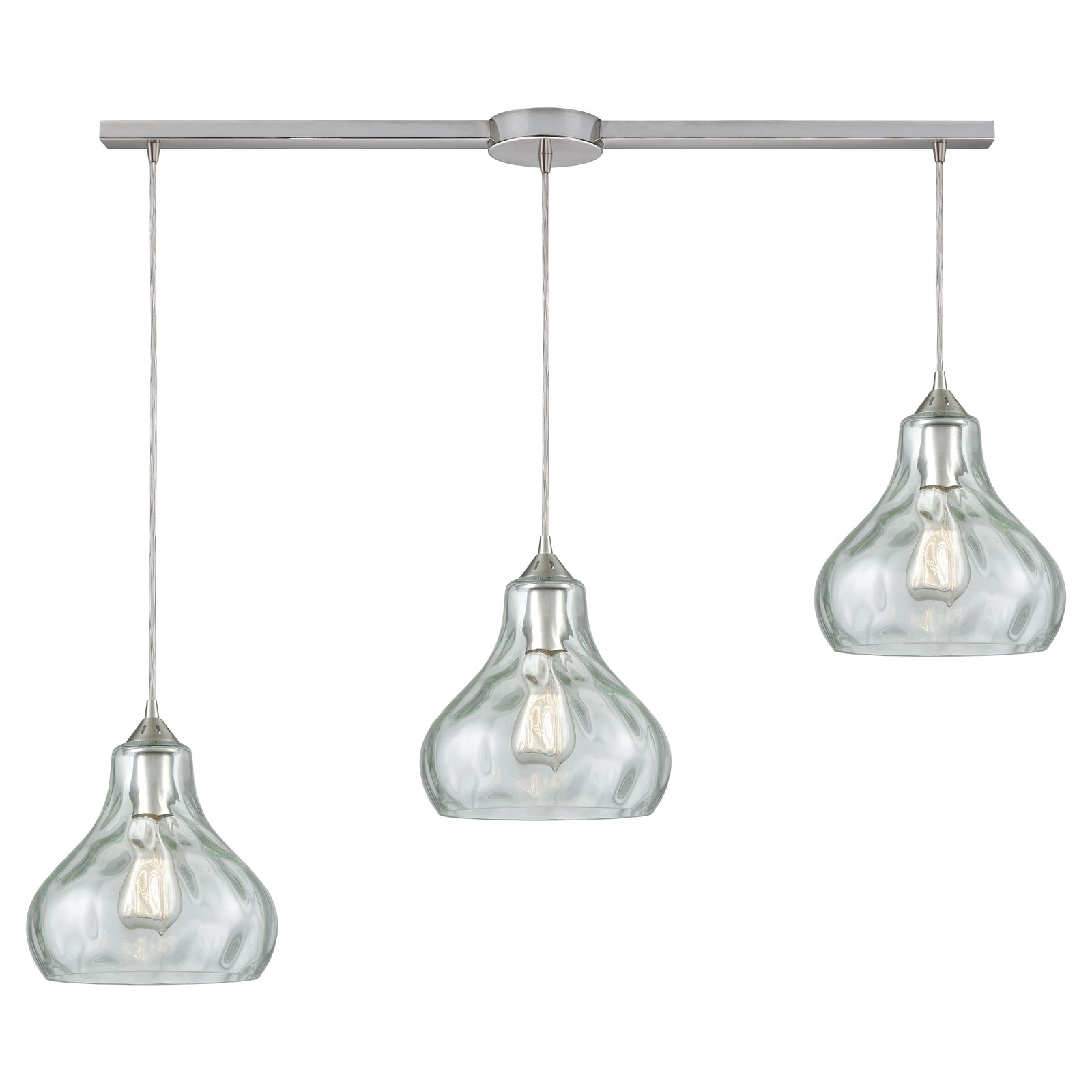 Belmont 38'' Wide 3-Light Slim Linear Pendant - Satin Nickel