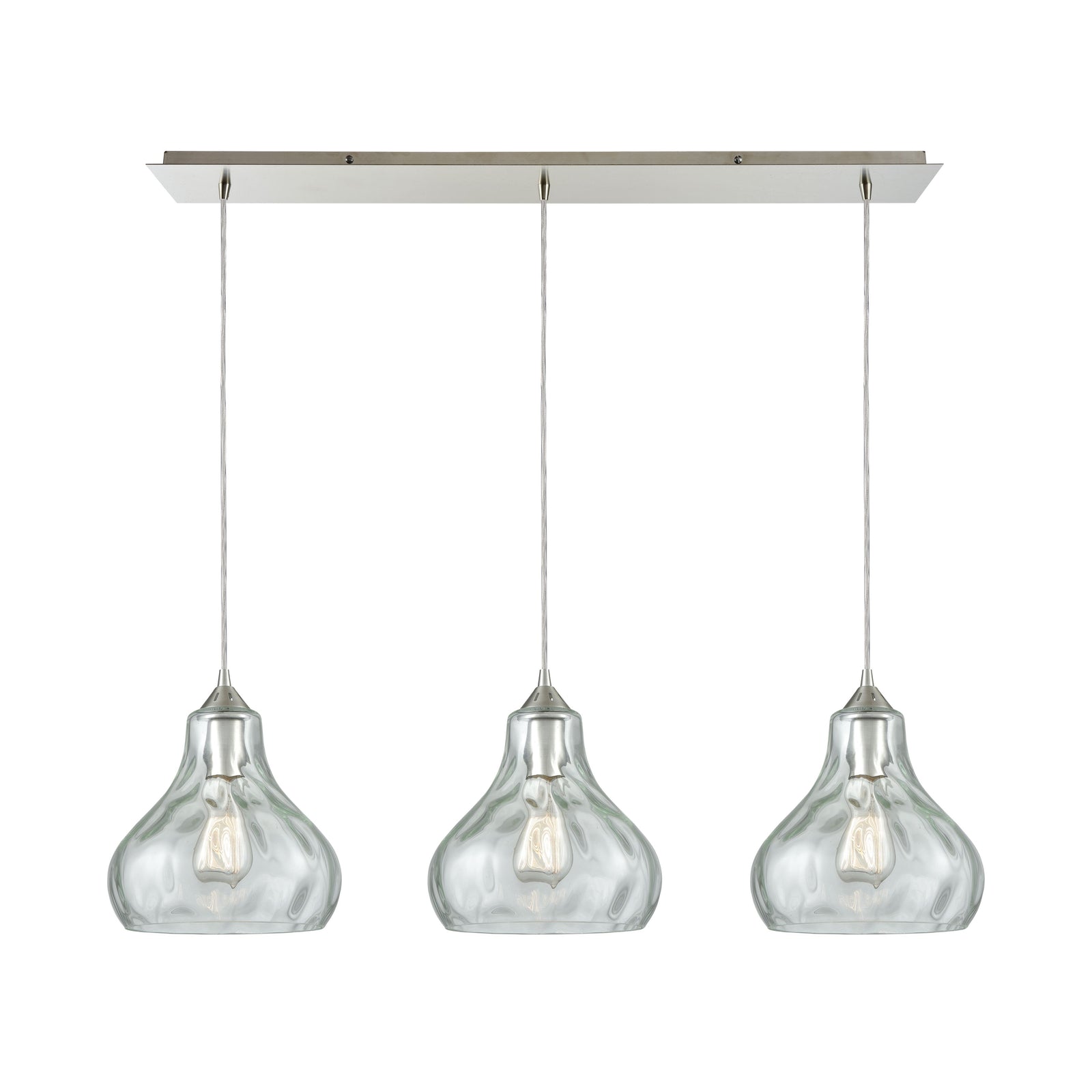Belmont 36'' Wide 3-Light Linear Pendant - Satin Nickel