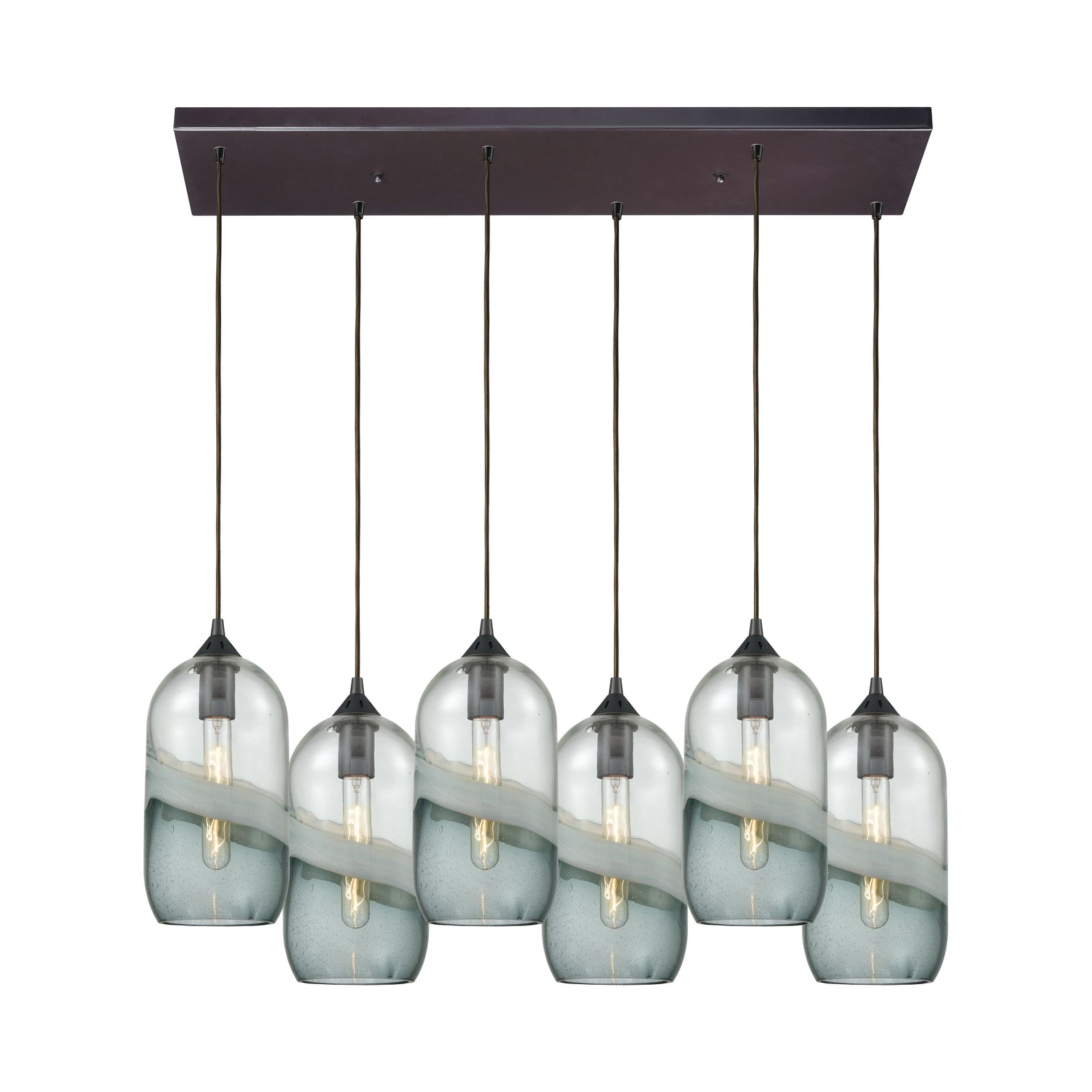 Sutter Creek 32'' Wide 6-Light Rectangular Pendant - Oil Rubbed Bronze