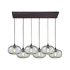 Volace 32'' Wide 6-Light Rectangular Pendant - Oil Rubbed Bronze