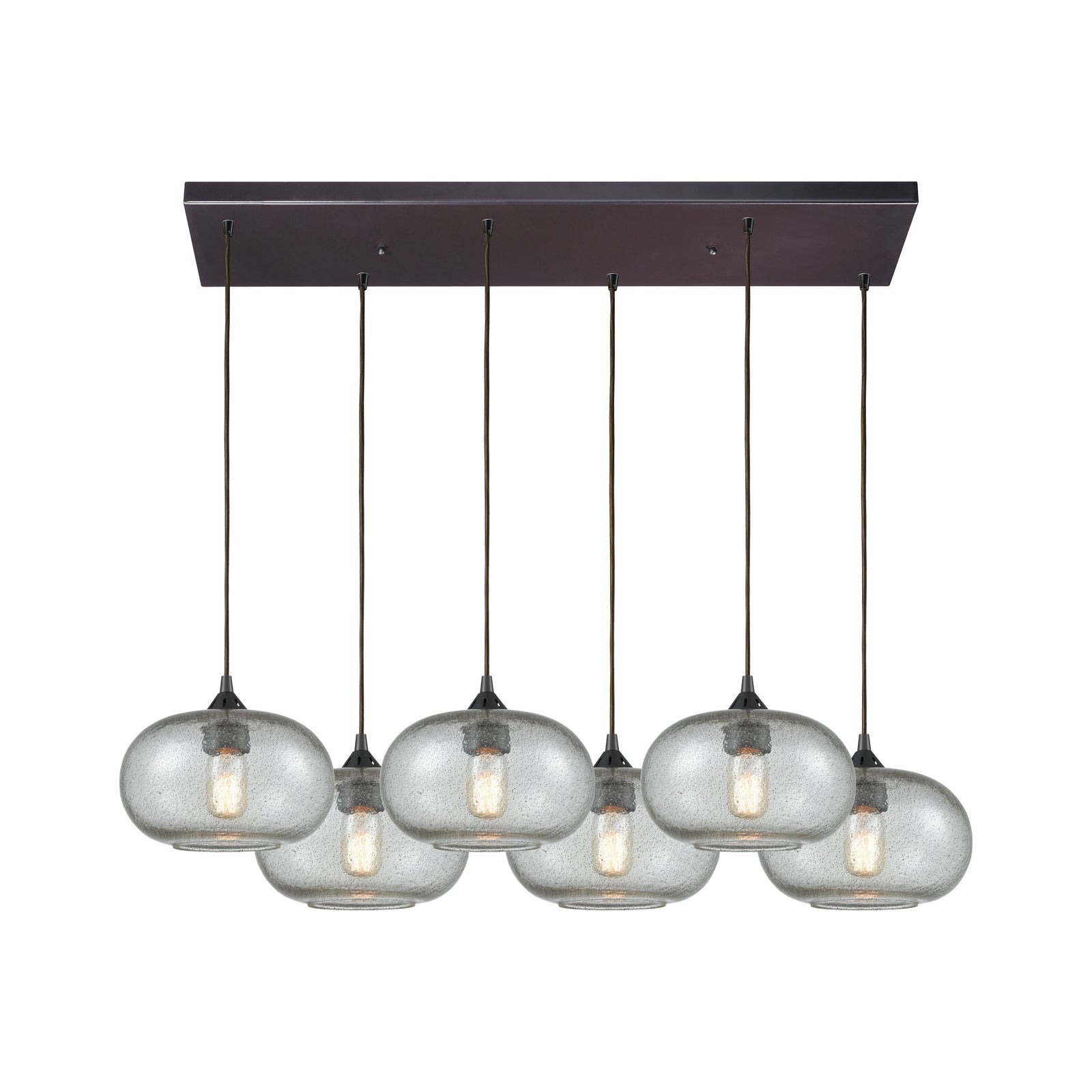 Volace 32'' Wide 6-Light Rectangular Pendant - Oil Rubbed Bronze