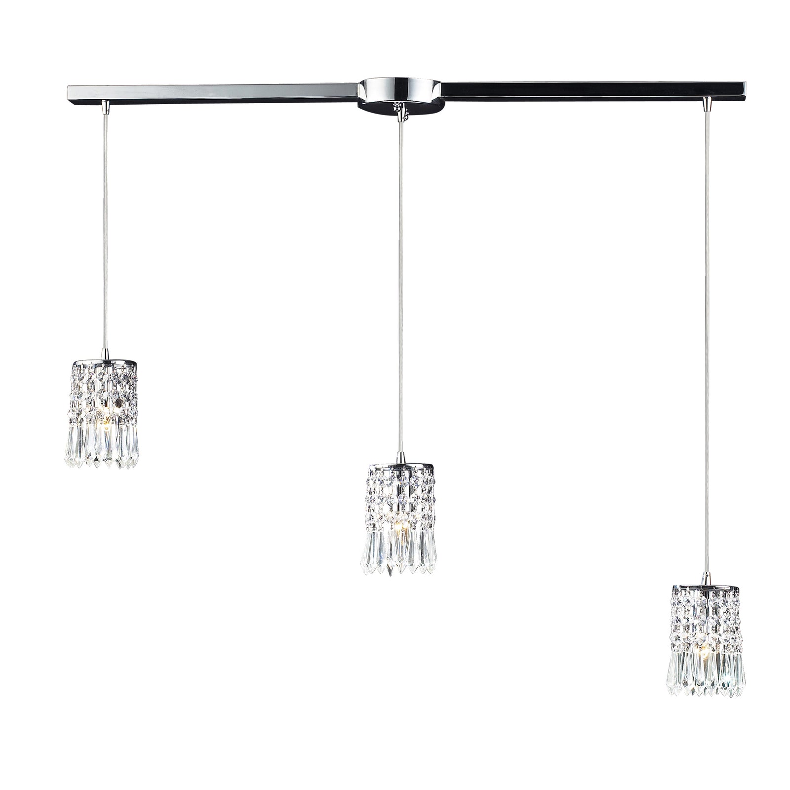 Optix 36'' Wide 3-Light Slim Linear Pendant - Polished Chrome